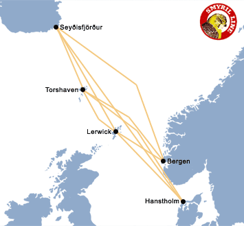 Smyril Line Ferry Route Map